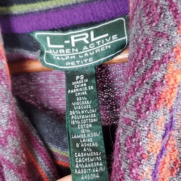 LRL Striped Turtleneck Sweater - Picture 4 of 5